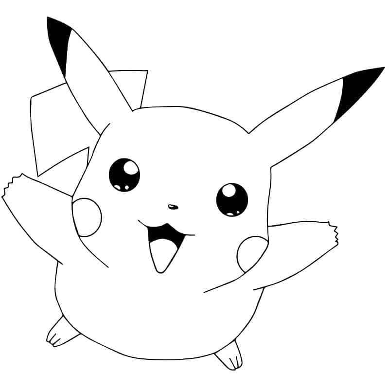 Desenho dePikachu Simples para colorir