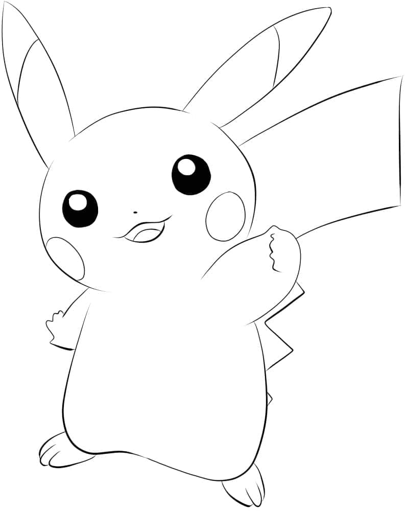 Desenho dePikachu Sorridente para colorir