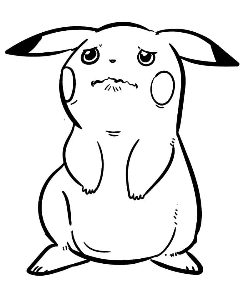 Desenho dePikachu Triste para colorir