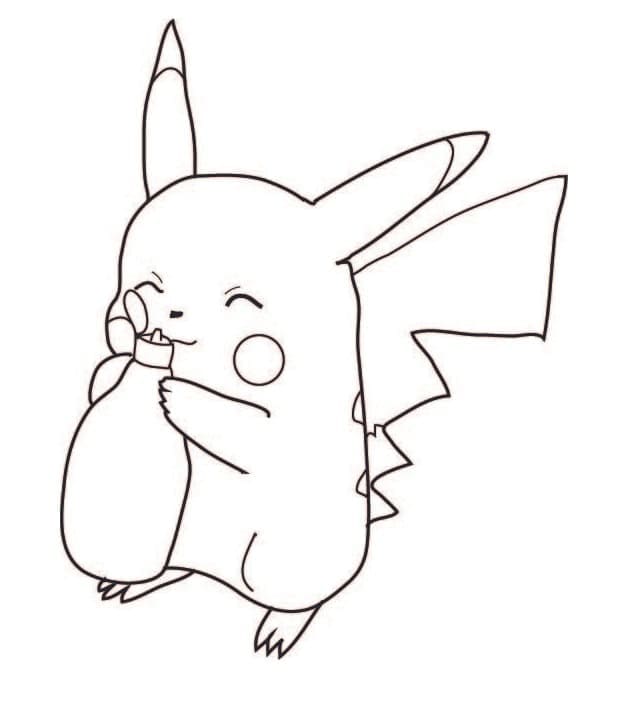 Desenho dePokémon Pikachu Alegre para colorir