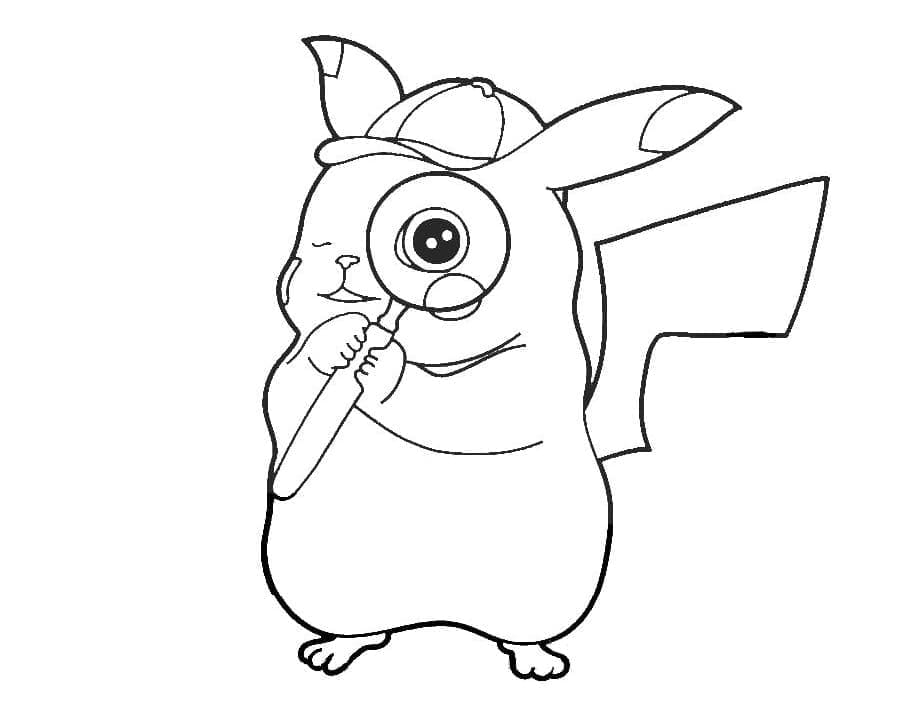 Desenho dePokémon Pikachu Engraçado para colorir