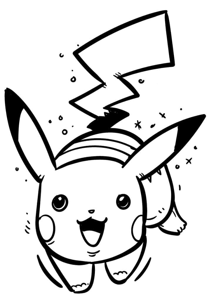 Desenho dePokémon Pikachu Fofo para colorir