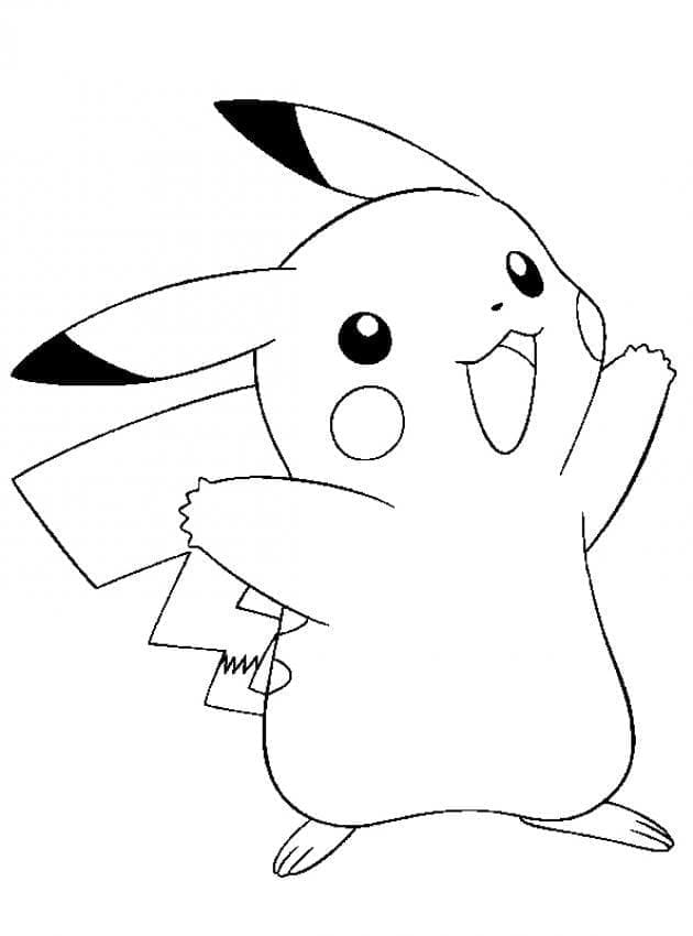 Desenho dePokémon Pikachu Muito Alegre para colorir