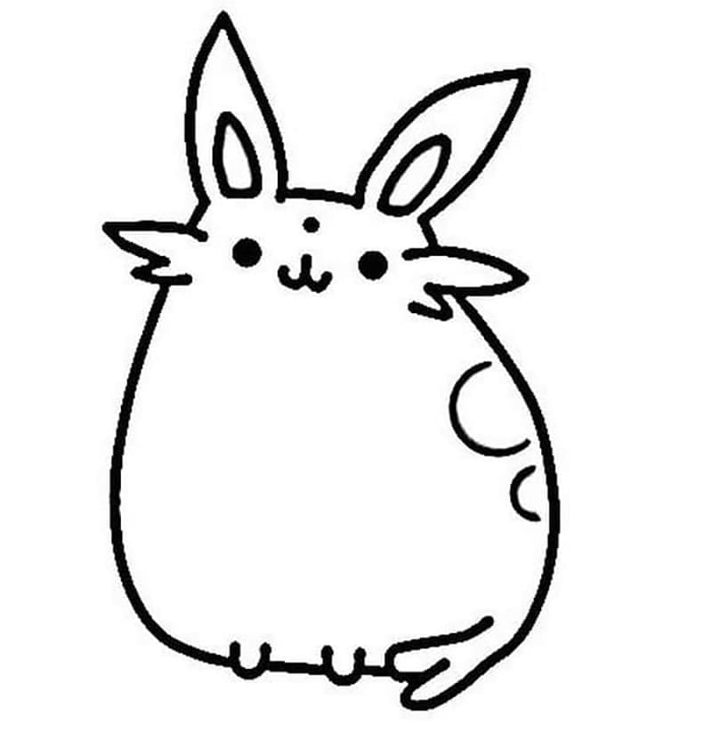 Desenho de Pokemon Pusheen para colorir