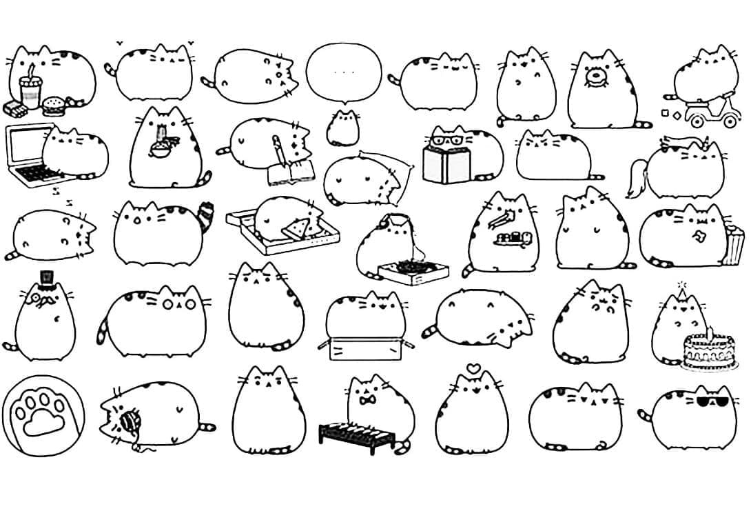 Desenho de Pusheen 2 para colorir