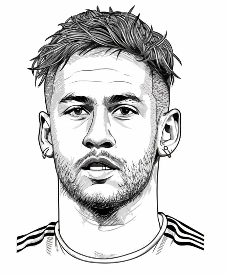 Desenho deRetrato de Neymar para colorir