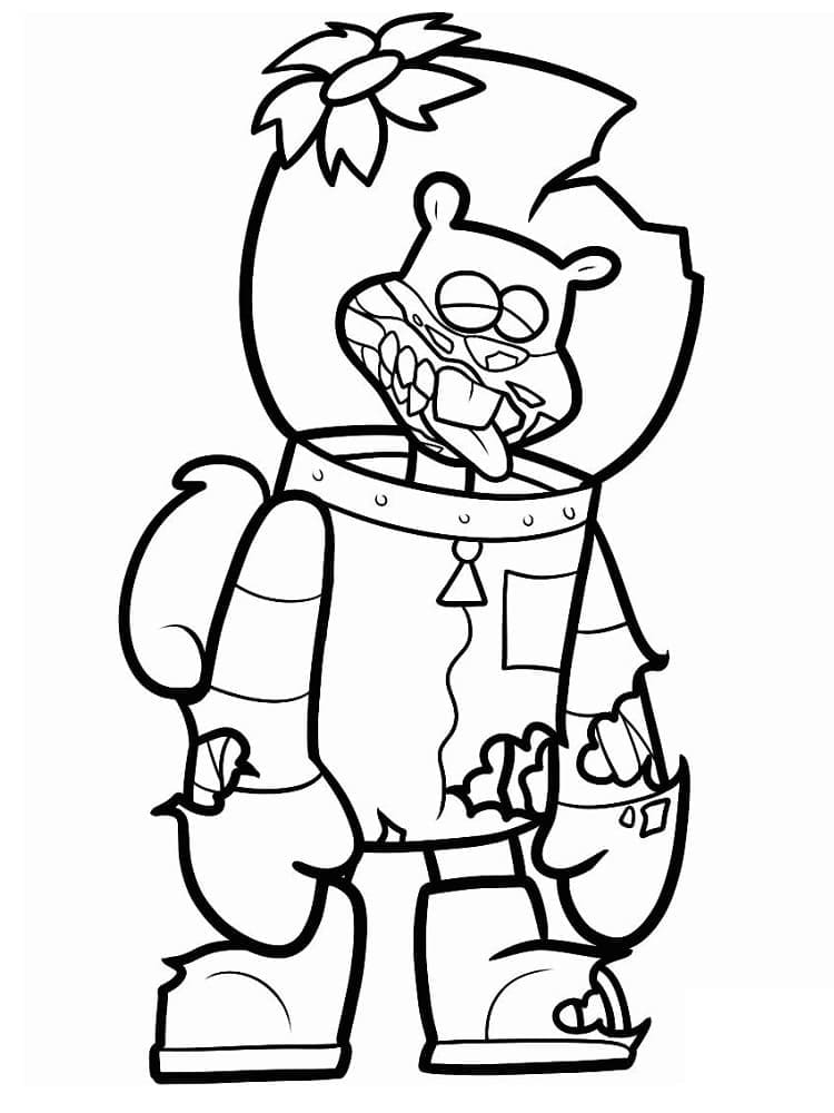 Desenho deSandy Bochechas Zombie para colorir