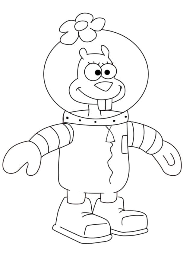 Desenho deSandy Bochechas de Bob Esponja Surfando para colorir