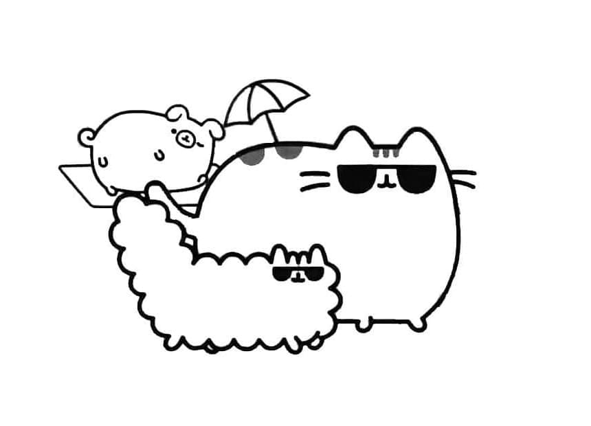 Desenho deStormy e Pusheen para colorir