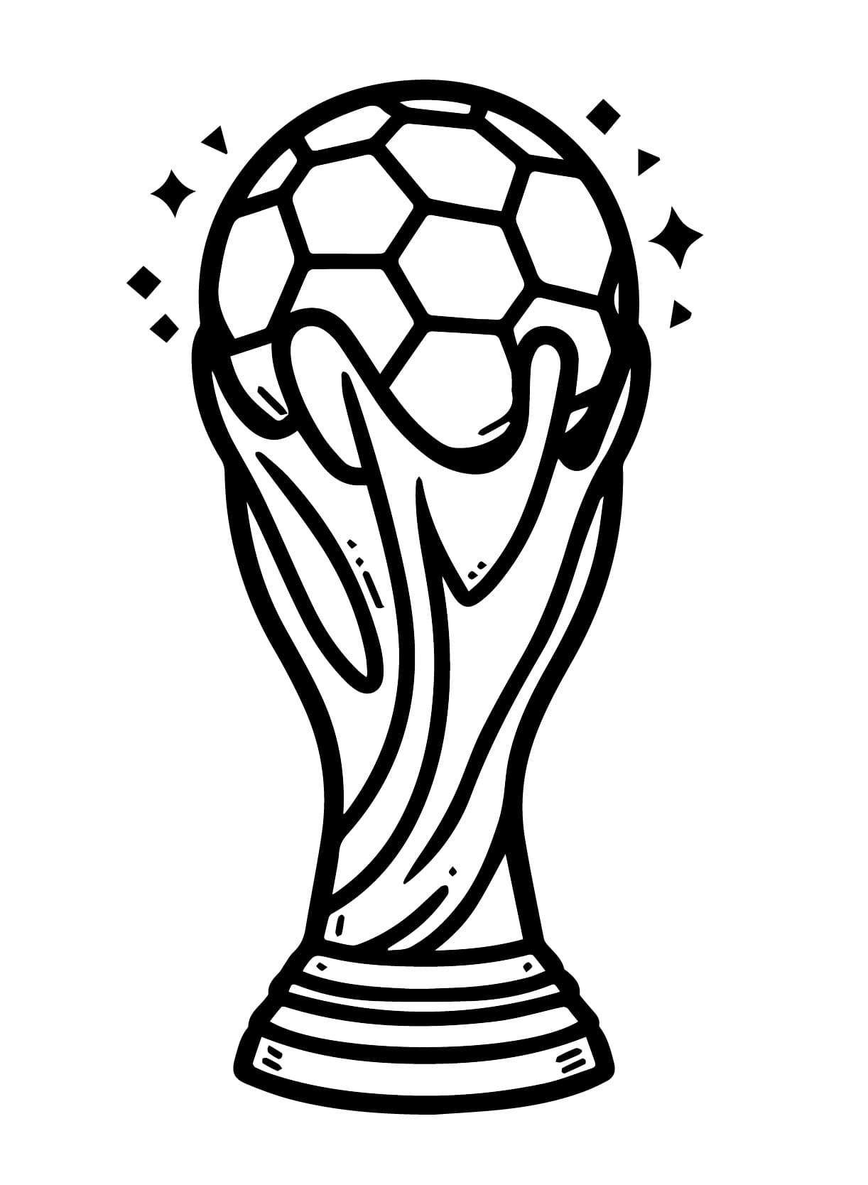 Desenho deTaça da Copa Imprimível Para Crianças para colorir