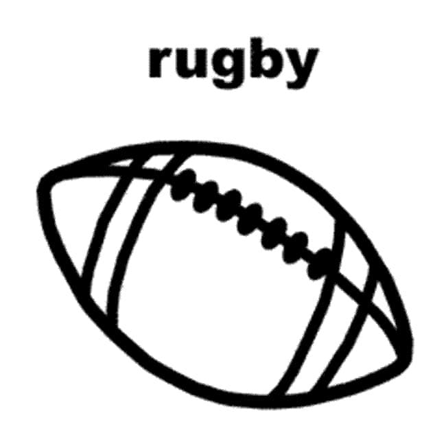 Desenho deUma Bola de Rugby para colorir