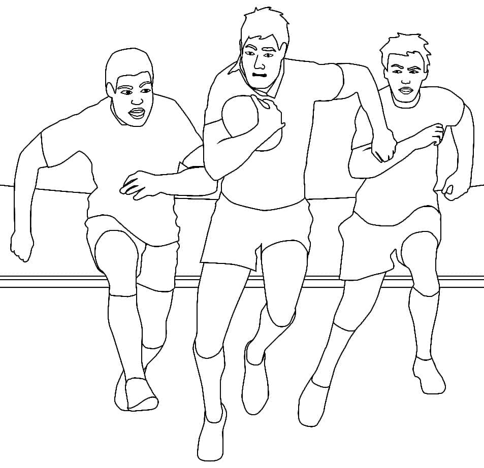 Desenho deUma Partida de Rugby para colorir