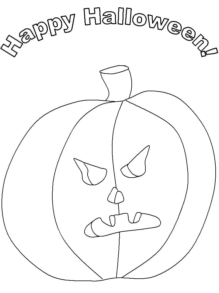 Desenho deAbóbora de Halloween Com Raiva para colorir