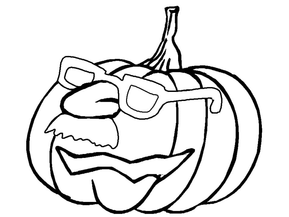 Desenho de Abóbora de Halloween Engraçada para colorir