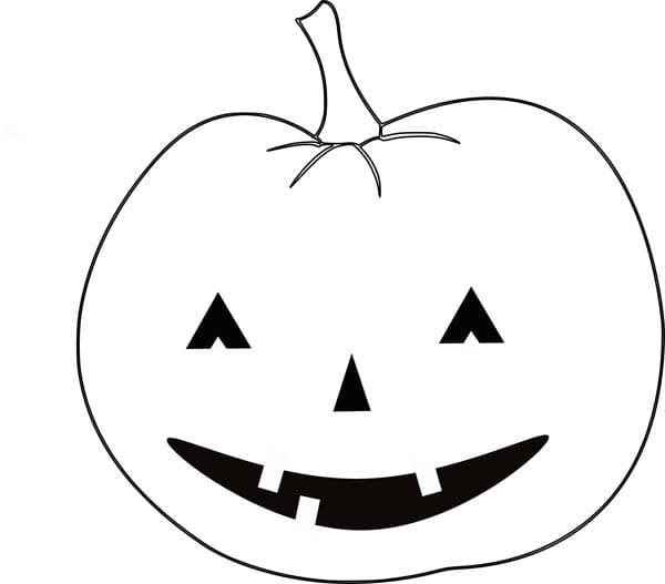 Desenho deAbóbora de Halloween Simples para colorir