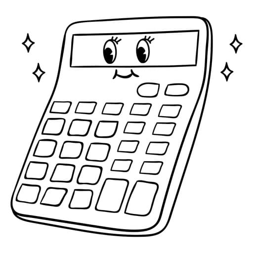 Desenho deAdorável Calculadora para colorir