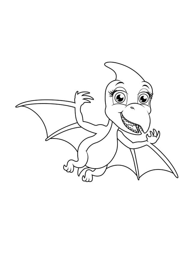 Desenho deAdorável Pterodáctilo para colorir