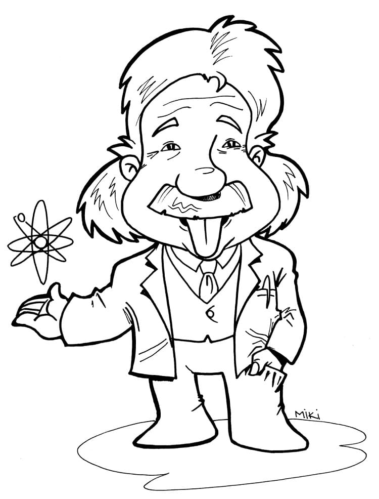 Desenho deAlbert Einstein Cientista para colorir