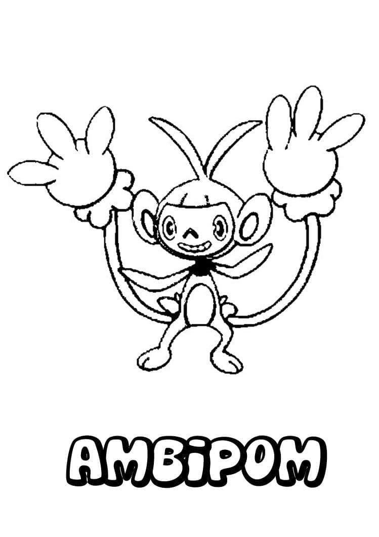 Desenho deAmbipom Pokemon para colorir