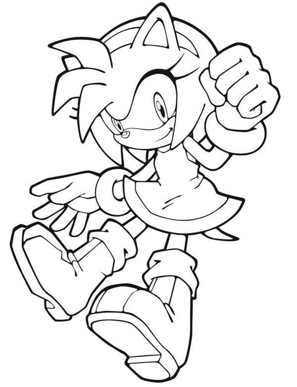 Desenho de Amy Rose 1 para colorir