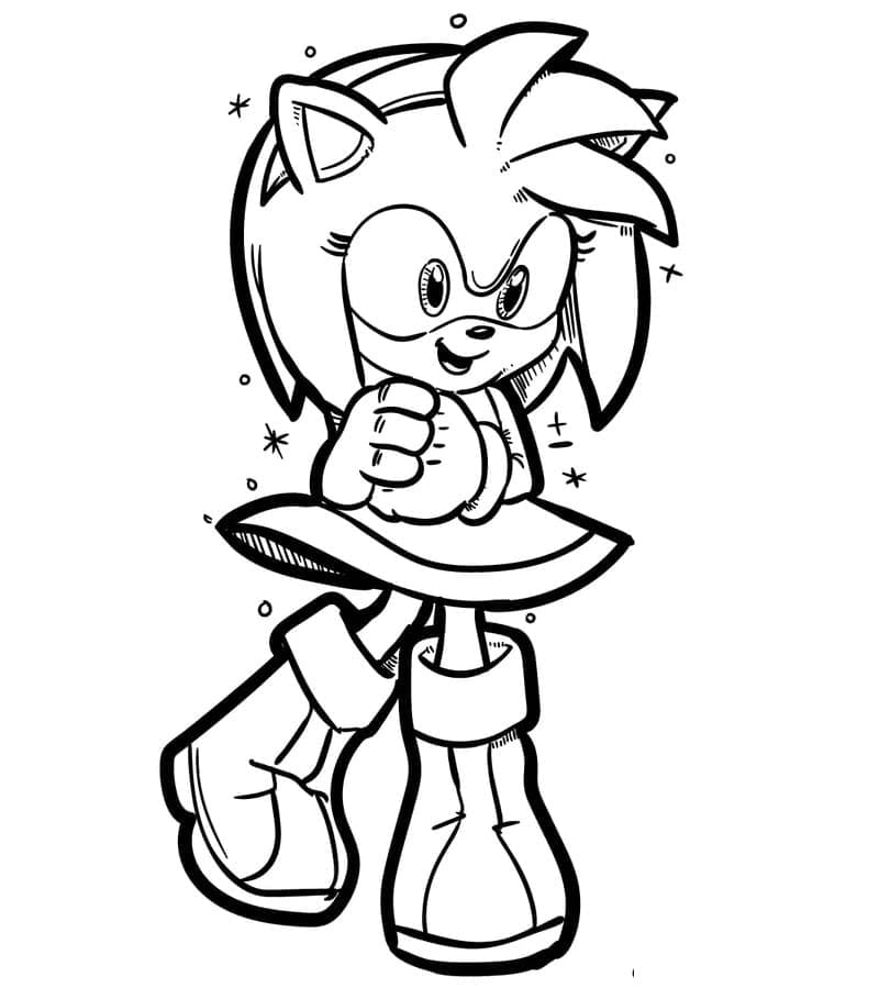 Desenho de Amy Rose 2 para colorir