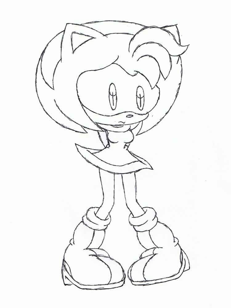 Desenho de Amy Rose 6 para colorir