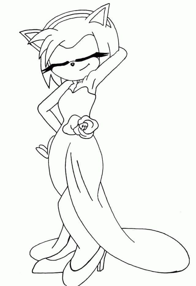 Desenho de Amy Rose 9 para colorir