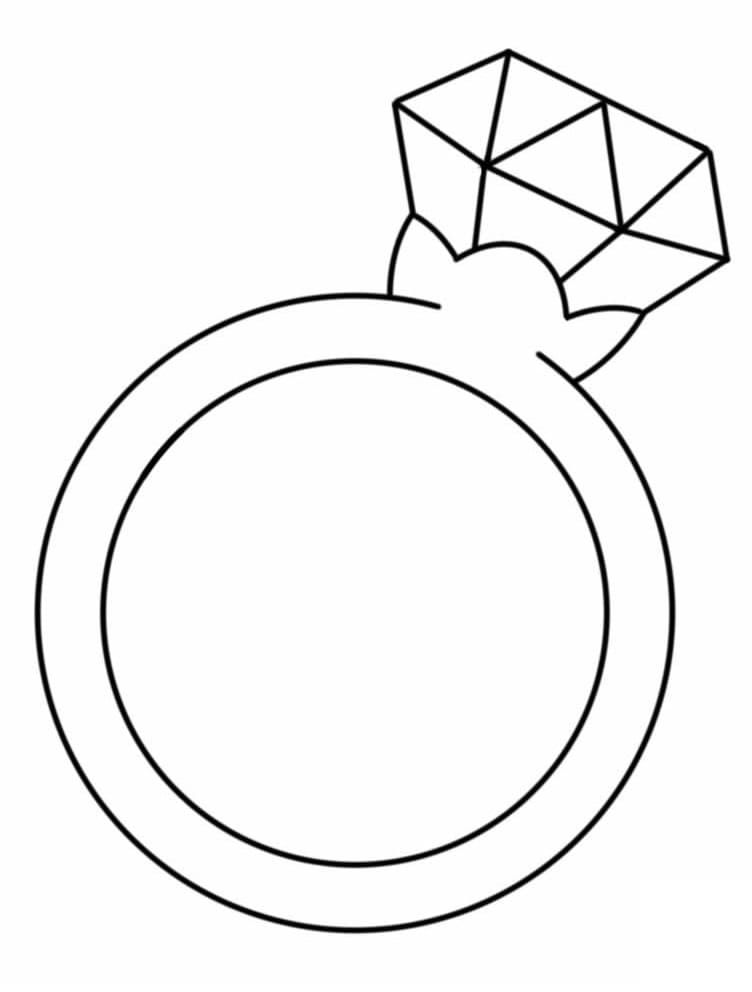 Desenho deAnel de Diamante Fácil para colorir