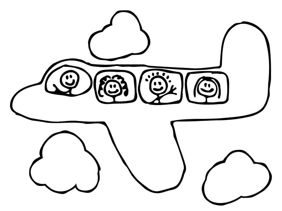 Desenho deAvião 2 para colorir