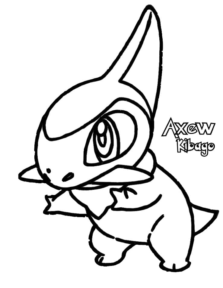 Desenho deAxew Pokemon para colorir