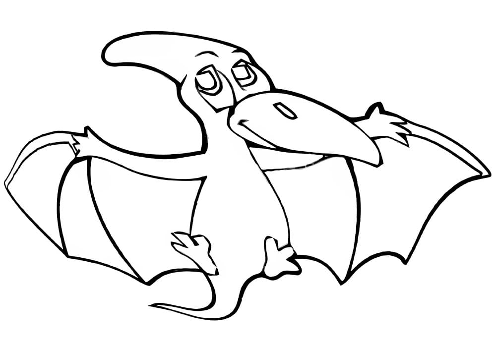 Desenho deBonito Pterodáctilo para colorir