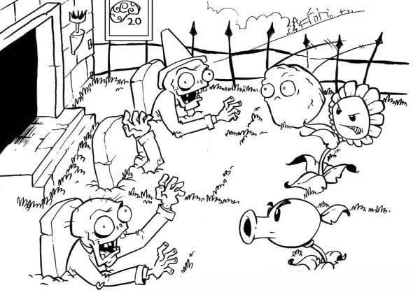 Desenhos de Plants vs Zombies para colorir