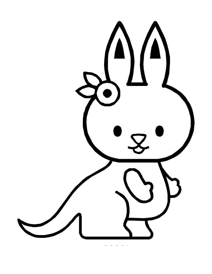 Desenho deCanguru Fofo para colorir