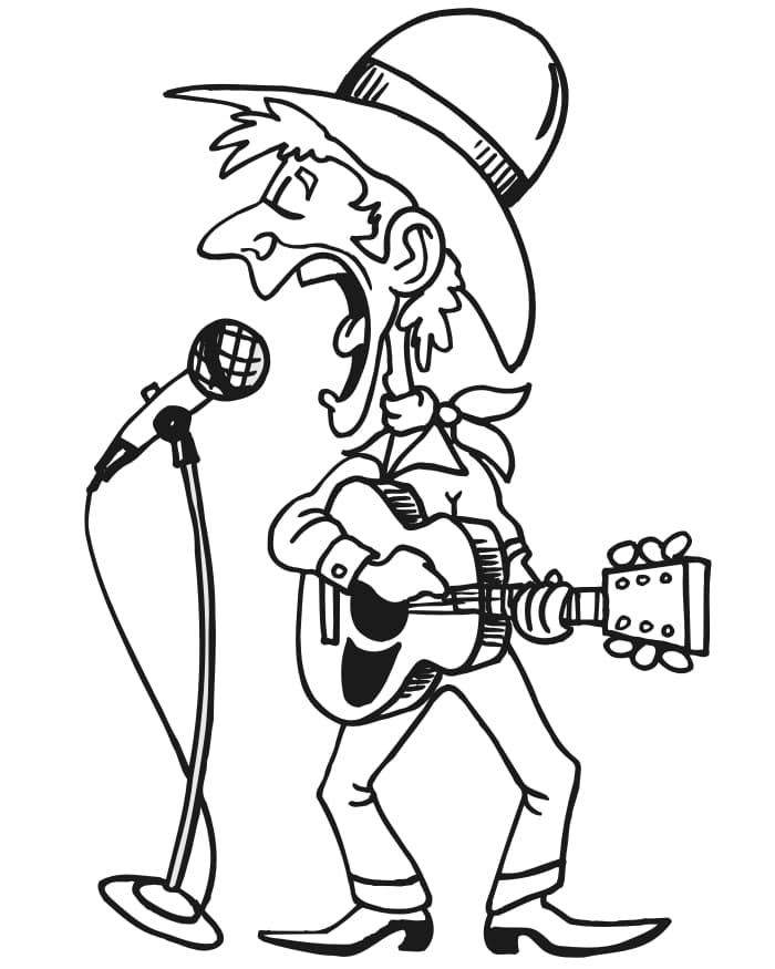 Desenho deCantor Cowboy para colorir