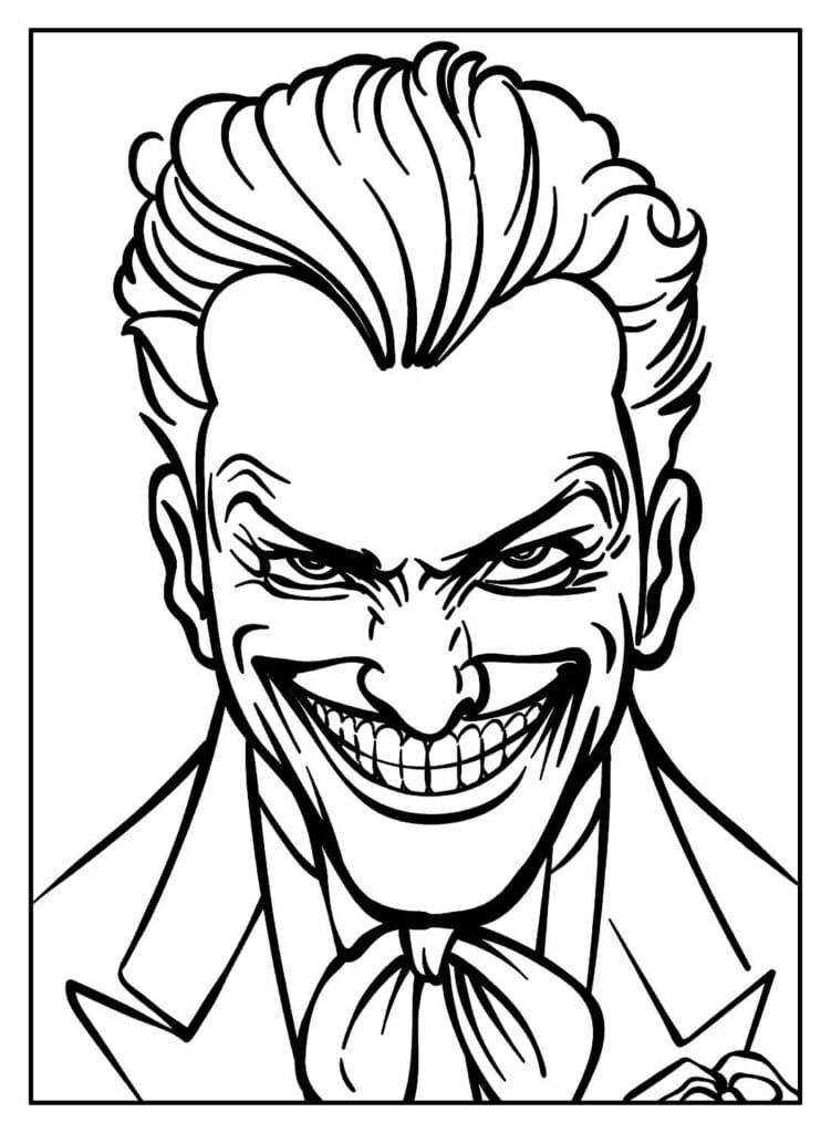 Desenho deCara de Coringa para colorir