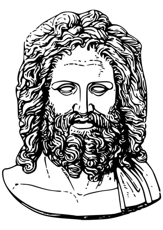 Desenho deCara de Zeus para colorir