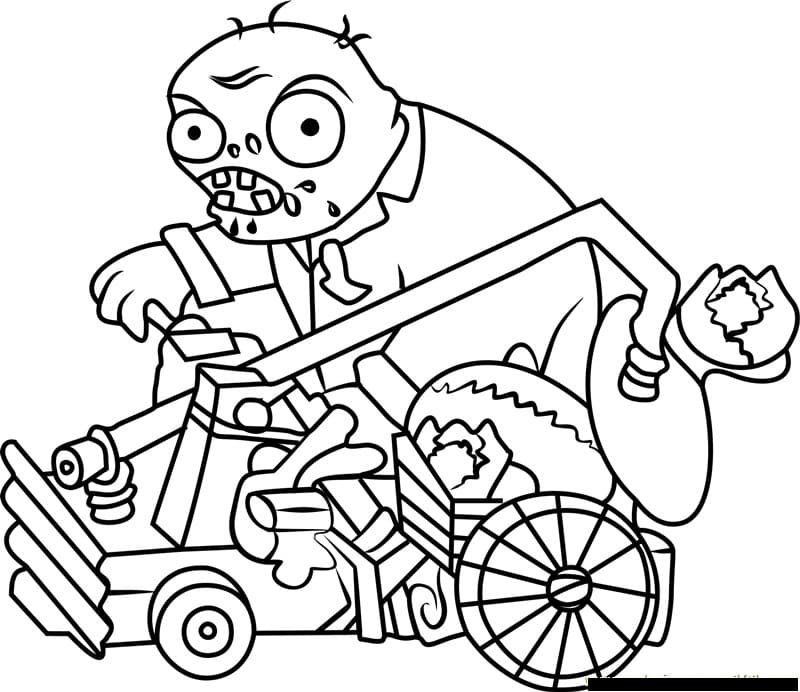 Desenho deCatapulta Zumbi de Plants vs Zombies para colorir