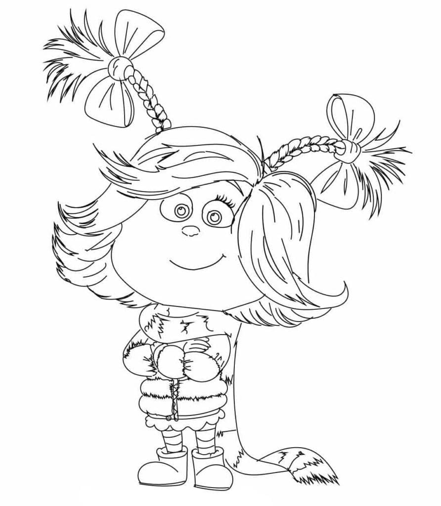 Desenho de Cindy Lou Who para colorir