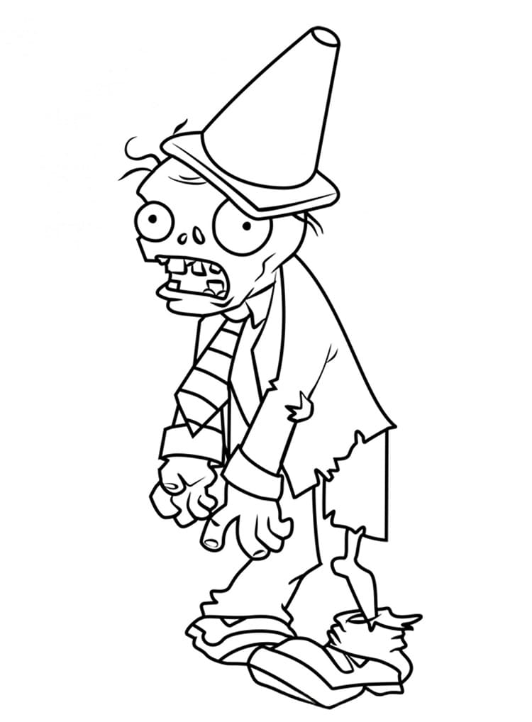 Desenho deConehead Zombie de Plants vs Zombies para colorir