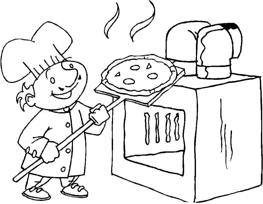 Desenho deCozinheiro de Pizzas para colorir