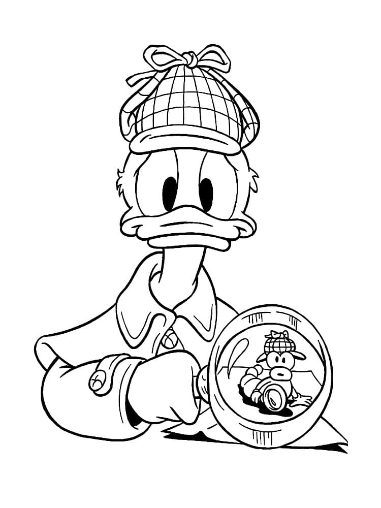 Desenho deDetetive Donald para colorir