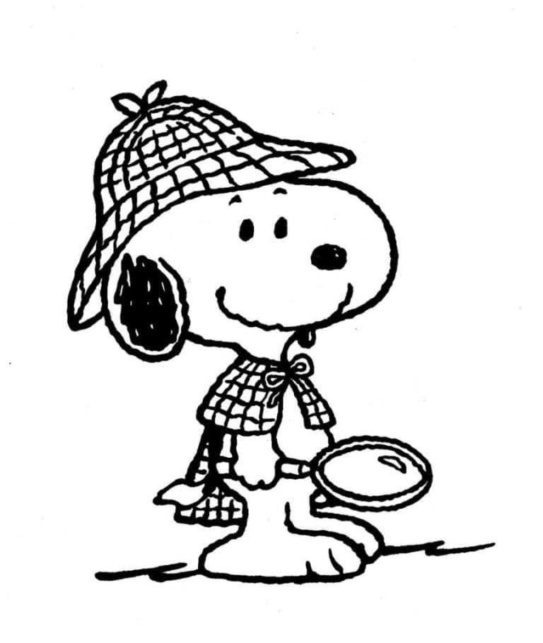 Desenho de Detetive Snoopy para colorir