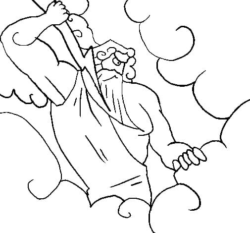 Desenho de Deus do Olimpo Zeus para colorir