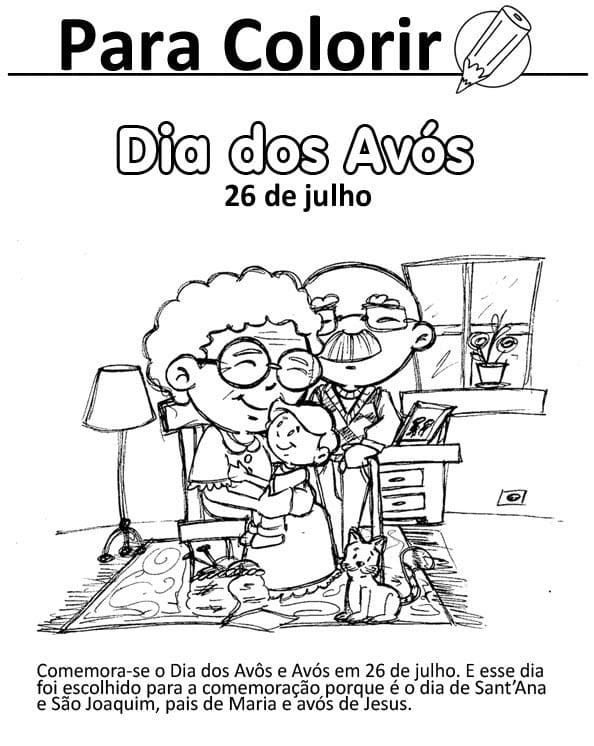 Desenho deDia dos Avós 8 para colorir