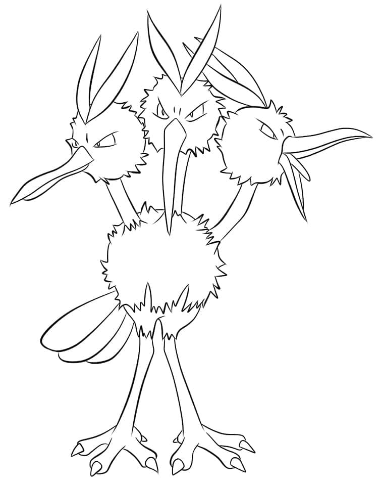 Desenho deDodrio Pokemon para colorir