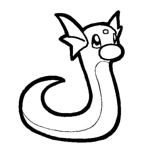 Desenho deDratini Pokemon para colorir