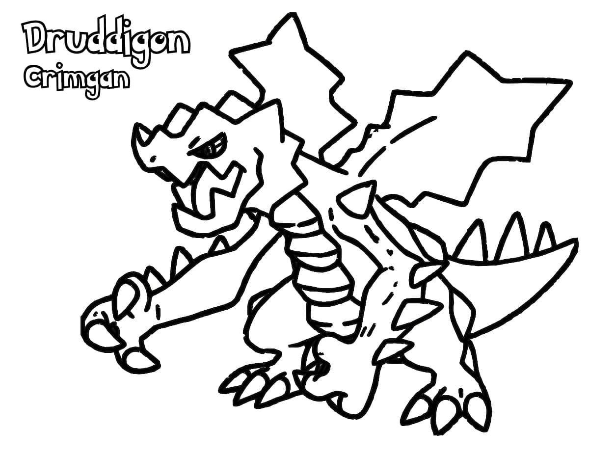 Desenho deDruddigon Pokemon para colorir