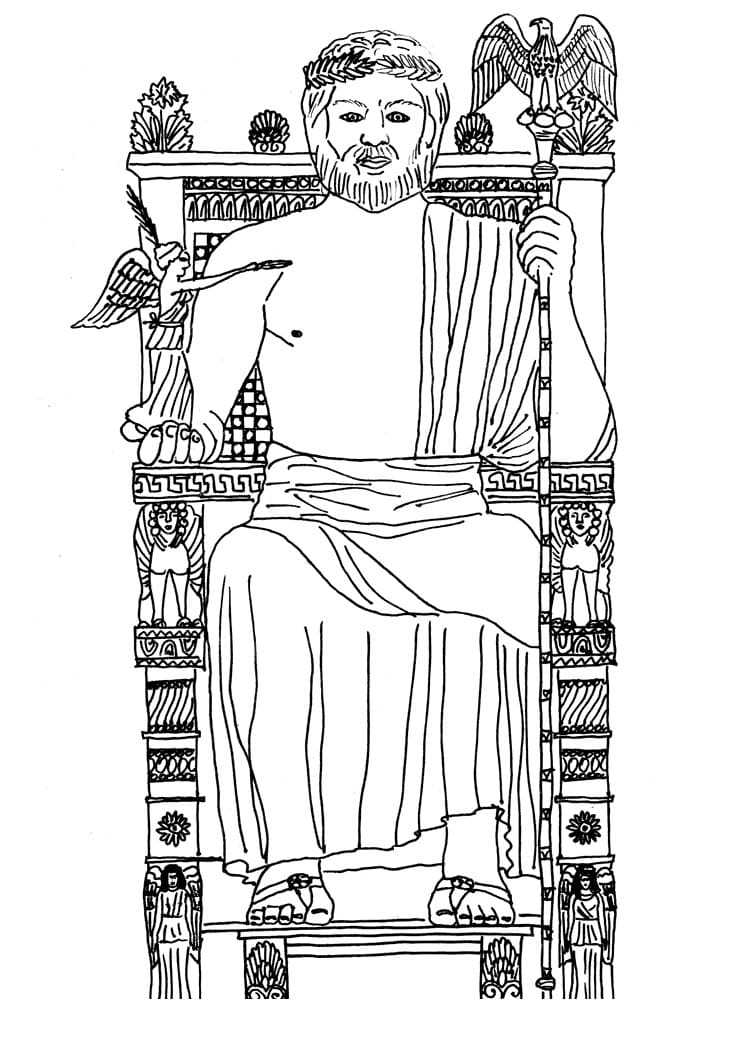 Desenho deEstátua de Zeus para colorir