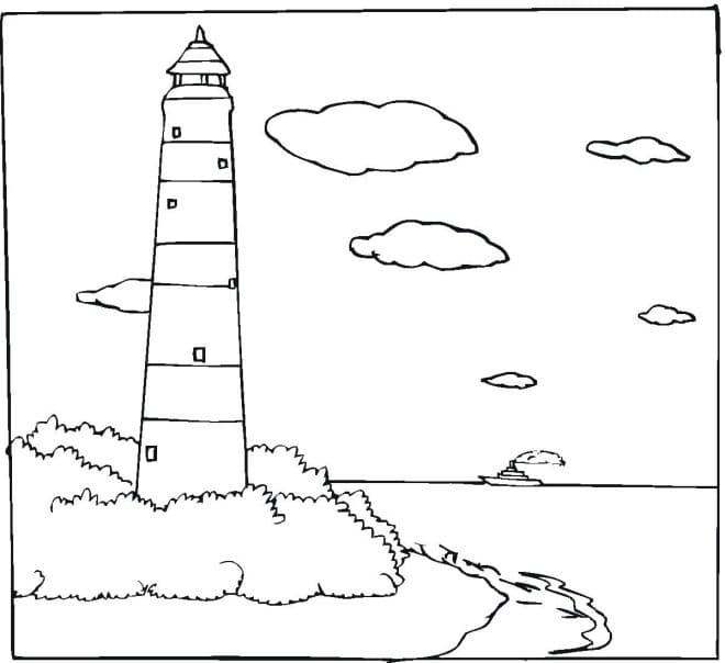 Desenho deFarol Solitário para colorir