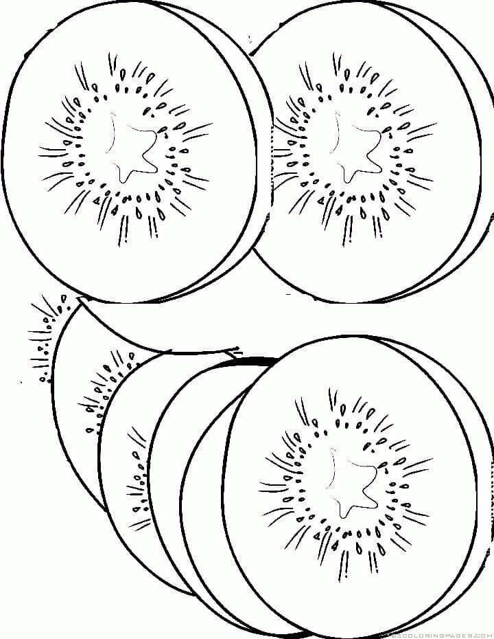 Desenho deFatias de Kiwi para colorir